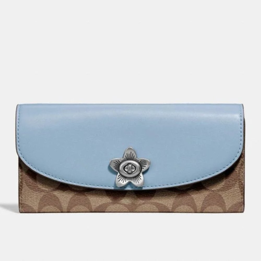 Coach Slim Envelope Wallet with Turnlock Closure